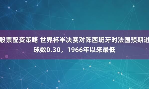 股票配资策略 世界杯半决赛对阵西班牙时法国预期进球数0.30，1966年以来最低